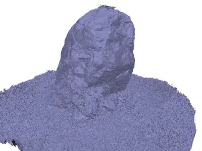 Part rock 3D scan Low-poly 3D model
