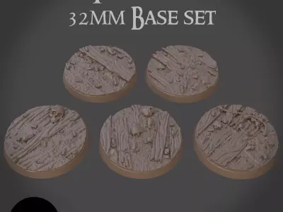 32mm trench base set Pre-supported 3D print model