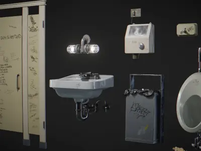 Bathroom accessories Pack Low-poly 3D model