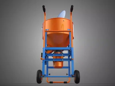 PORTABLE BUCKET VERTICAL AUGER SCREW PAN MIXER BLENDER GRINDER 3D model