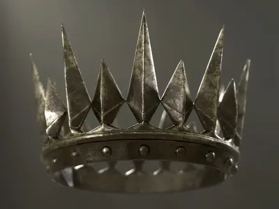 Old Medieval Dark Crown Low-poly 3D model