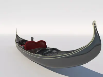 Venetian gondola 3D model 3D model