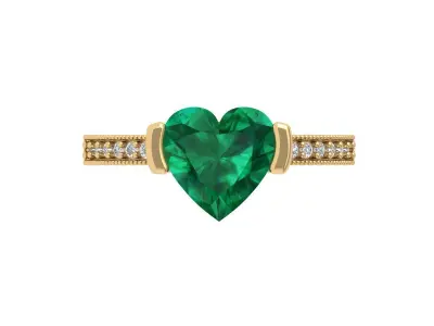 Heart Solitaire Ring 3D print model buy