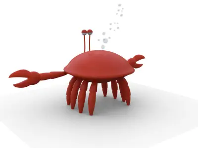  Crab Cartoon Low-poly 3D model