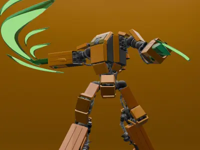 Carrot Robot 1 st generation 3D models Low-poly 3D model