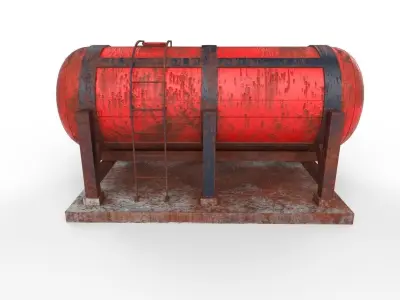 liquid tank M1 - Old Low-poly 3D model