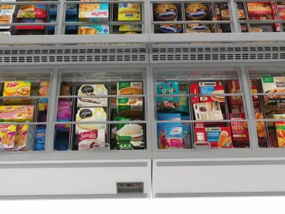  Frozen Foods and Meats Display Island Freezer Collection 