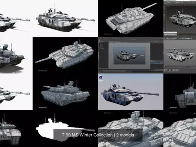 T-90 MS Winter Collection 3D Model Pack