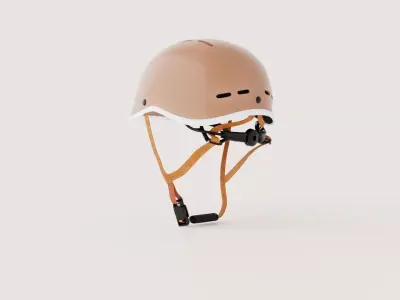 Urban Bicycle Helmet - Rose Gold Low-poly 3D model