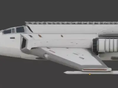 Realistic Sci-Fi Transport Cargo Shuttle 3D Model Low-poly 3D model