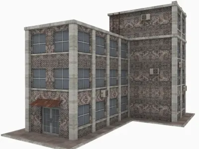 Apartment Building  Low-poly 3D model