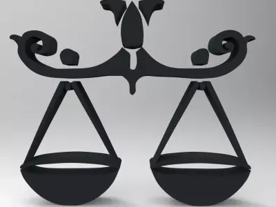 Libra two scales of justice Free 3D print model