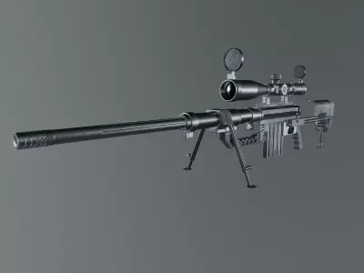 m200 Intervention CHEYTAC sniper  Low-poly 3D model