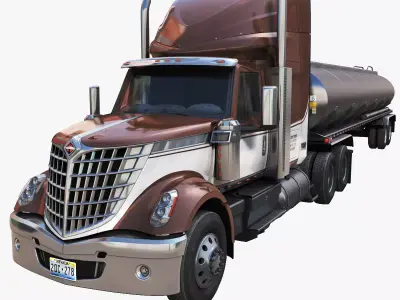 International LoneStar fuel trailer Low-poly 3D model
