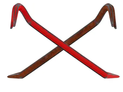 Crowbar pair of cross sticks 3D model