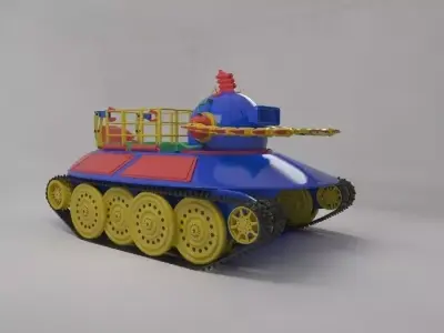 Toy robot submarine Low-poly 3D model