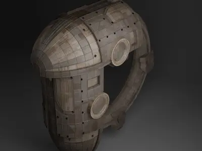 futuristic sci-fi spaceship rusty Free 3D model