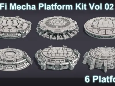 Sci-Fi Mecha Platform Kit Vol 02 3D model purchase