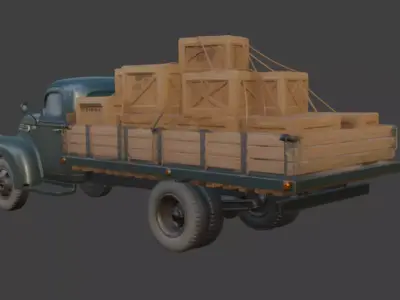 Vintage Cargo Truck 3D Model 3D model