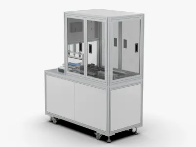 Automatic Polymer Battery Cutting Folding and Ironing Machine 3D model