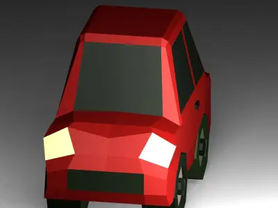 Low Poly Smart Mini Car 3D model Free low-poly 3D model