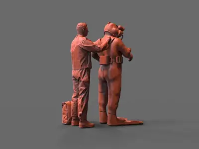 Industrial diver Typ A with helper 3D print model