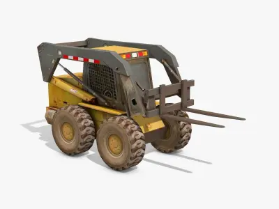 Construction Equipment Vehicles 9 Cranes 3D Models Low-poly 3D model