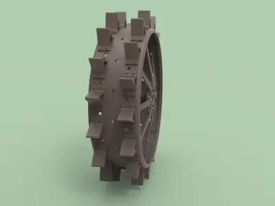 Rear wheel from old tractor 3D model