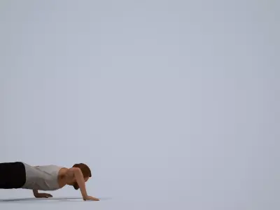 00077Nash009b - Adult Caucasian man exercising in contemporary 3D model