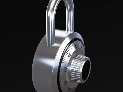 Dial Combination Padlock v 1 3D model