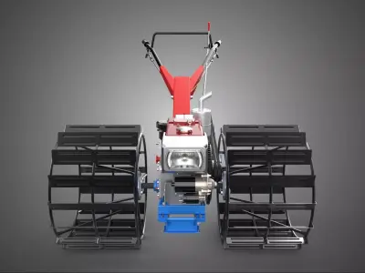WALK BEHIND TRACTOR DOUBLE TREAD LONG WIDE TRACK CAGE WHEEL TIRE 3D model