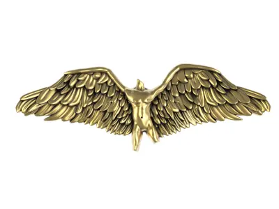 Golden Angel Wings Ring 3D print model