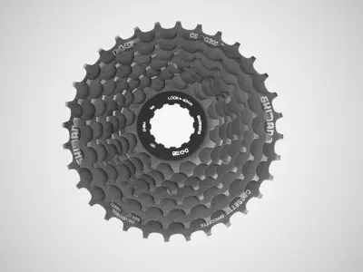 Shimano CSHG 200-8 Speed Cassette Silver Low-poly 3D model