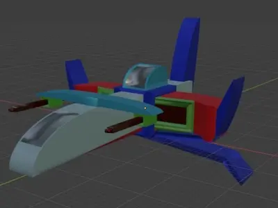 Lowpoly cartoon spaceship Low-poly 3D model