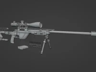 CZ TSR Sniper Rifle Low-poly 3D model