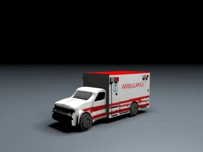 Ambulance 3d model Low-poly 3D model