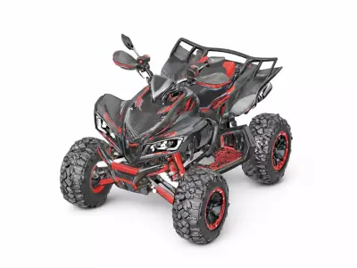Futuristic Sport ATV Quad Bike Off-Road Vehicle 3D model