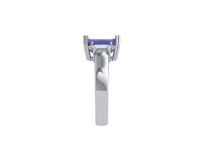 Solitair 3 Stone Ring 3D print model 5
