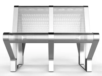 Waiting Room Seat V1 Double 2 Seats 3D model