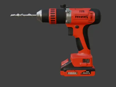 Drill Machine Game-Ready 3D Model with PBR Textures Low-poly 3D model