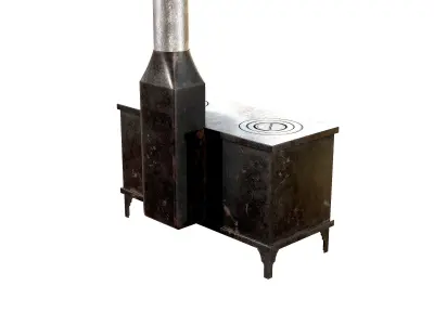 Retro Rust Stoves Metal Heat Low-poly 3D model