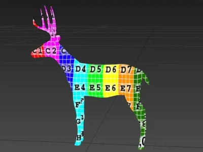 deer  stag animale forest  elk  mammal horn  3D model