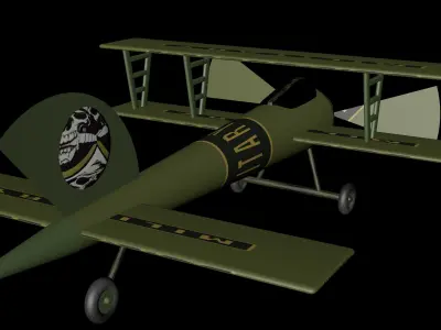 3d millitary planor Low-poly 3D model