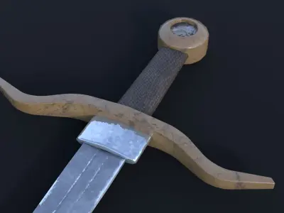LowPoly Medieval Sword GameReady Weapon Asset Low-poly 3D model purchase