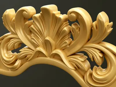 Classic Style Wooden Mirror Frame for CNC 3D model buy
