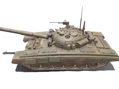 T-72 Main Battle Tank Low-poly PBR Low-poly 3D model