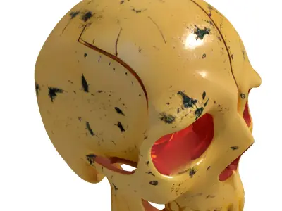 SciFi Robotic Skull 3D Model Low-poly 3D model