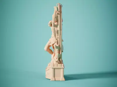 Moon Archer Fantasy Sculpture 3D Print Ready 3D print model