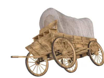 wooden wagon 3D model