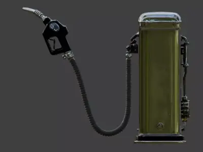 Atompunk Neon Fuel Pump Low-poly 3D model